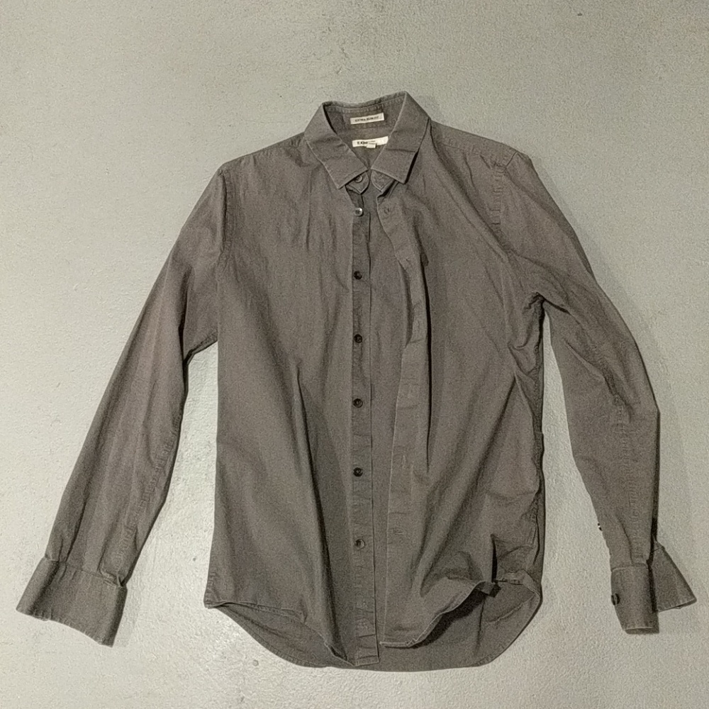 Express Men's Grey Dress Shirt